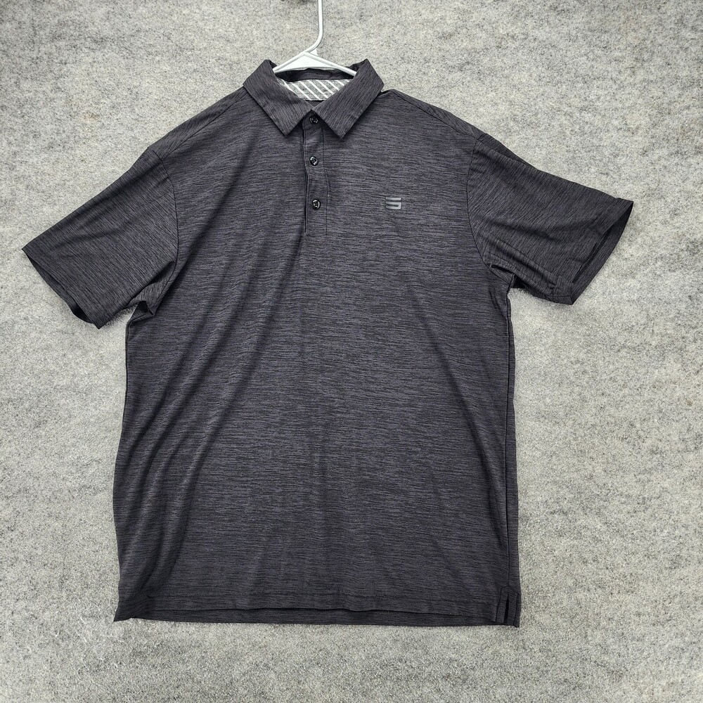 Three Sixty Six Polo Shirt Mens Medium Short Sleeve Gray Performance